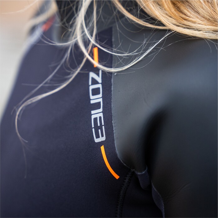 2024 Zone3 Womens Yulex Switch Back Zip Wetsuit WS24WFLMS101 - Black / Orange